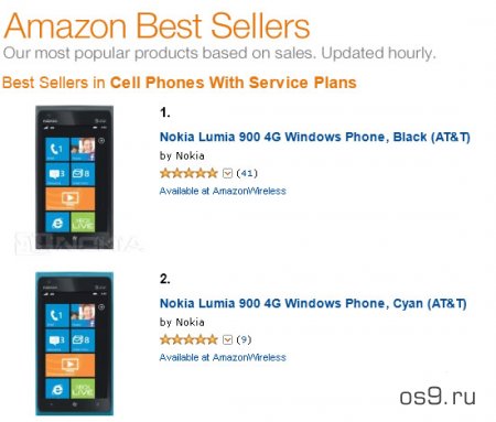 Nokia Lumia 900 - бестселлер у Amazon